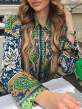 Boho Luxe Paisley Printed Royal Crepe Co-ord Set – Multi