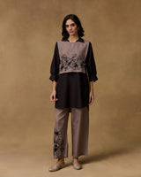 Taupe Muse Hand Embroidered Co-ord Set