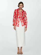 Nomadic Rosé Royal Crepe Shirt – Red & White