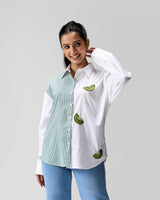 Kiwi Slice Cotton Hand Embroidered Shirt