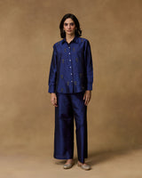 Bleu Elegance Hand Embroidered Co-ord Set