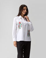 Garden Postcard Applique and Hand Embroidered Shirt