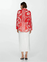 Nomadic Rosé Royal Crepe Shirt – Red & White