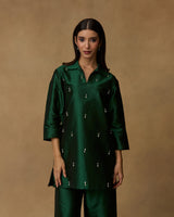 Emerald Pearl Hand Embroidered Co-ord Set