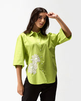 Lime Daisy Hand Embellished Shirt