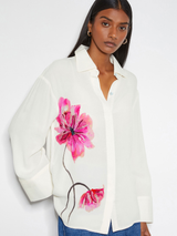 Blooming Elegance Royal Crepe Shirt – Ivory