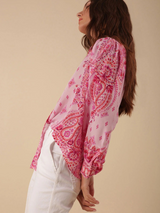 Paisley Mirage Printed Royal Crepe Shirt – Pink