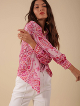 Paisley Mirage Printed Royal Crepe Shirt – Pink