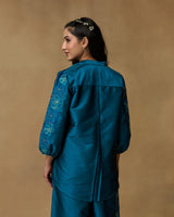 Blue Serenity Hand Embroidered Co-ord Set