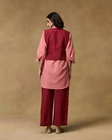 Burgandy Blossom Hand Embroidered Co-ord Set