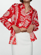 Nomadic Rosé Royal Crepe Shirt – Red & White