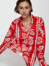 Nomadic Rosé Royal Crepe Shirt – Red & White