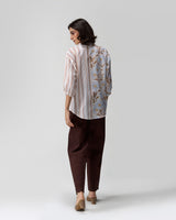 Petal and Stripe Hand Embroidered Shirt