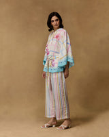 Ivory Iris Royal Crepe Printed Co-ord Set