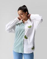 Kiwi Slice Cotton Hand Embroidered Shirt