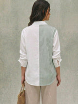 Cotton Embroidery Kiwi Slice Shirt