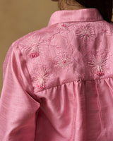 Pink Florescence Hand Embroidered Co-ord Set
