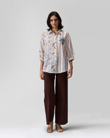 Petal and Stripe Hand Embroidered Shirt