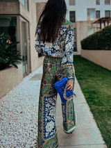 Boho Luxe Paisley Printed Royal Crepe Co-ord Set – Multi