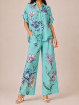Siorai Aqua Blue Cotton Magic Printed Co-ord Set
