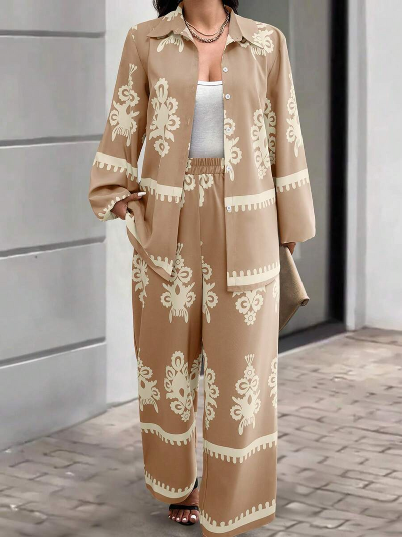 Beige & Cream Ornamental Co-ord Set