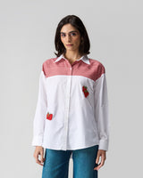 Berry Check Hand Embroidered Shirt