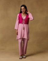 Rose Charm Hand Embroidered Co-ord Set