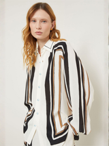 Abstract Edge Printed Royal Crepe Co-ord Set – Ivory