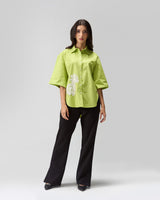 Lime Daisy Hand Embellished Shirt