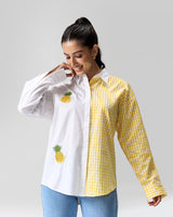Pineapple Crush Applique and Hand Embroidered Shirt