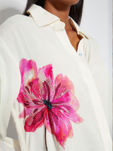 Blooming Elegance Royal Crepe Shirt – Ivory