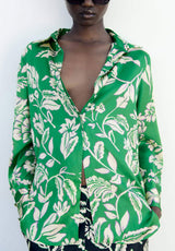 Emerald Drift Royal Crepe Shirt – Emerald Green