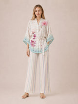 Siorai Ivory Iris Royal Crepe Printed Co-ord Set