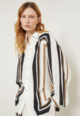 Abstract Edge Printed Royal Crepe Co-ord Set – Ivory