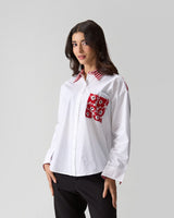 Ruby Bloom Hand Embroidered Shirt