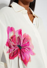 Blooming Elegance Royal Crepe Shirt – Ivory