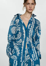 Indigo Tide Printed Royal Crape Co-ord Set