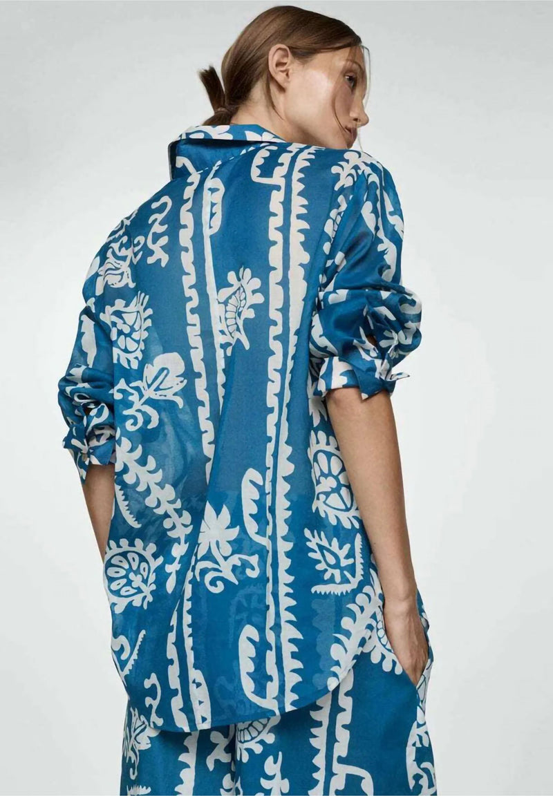 Indigo Tide Printed Royal Crape Co-ord Set