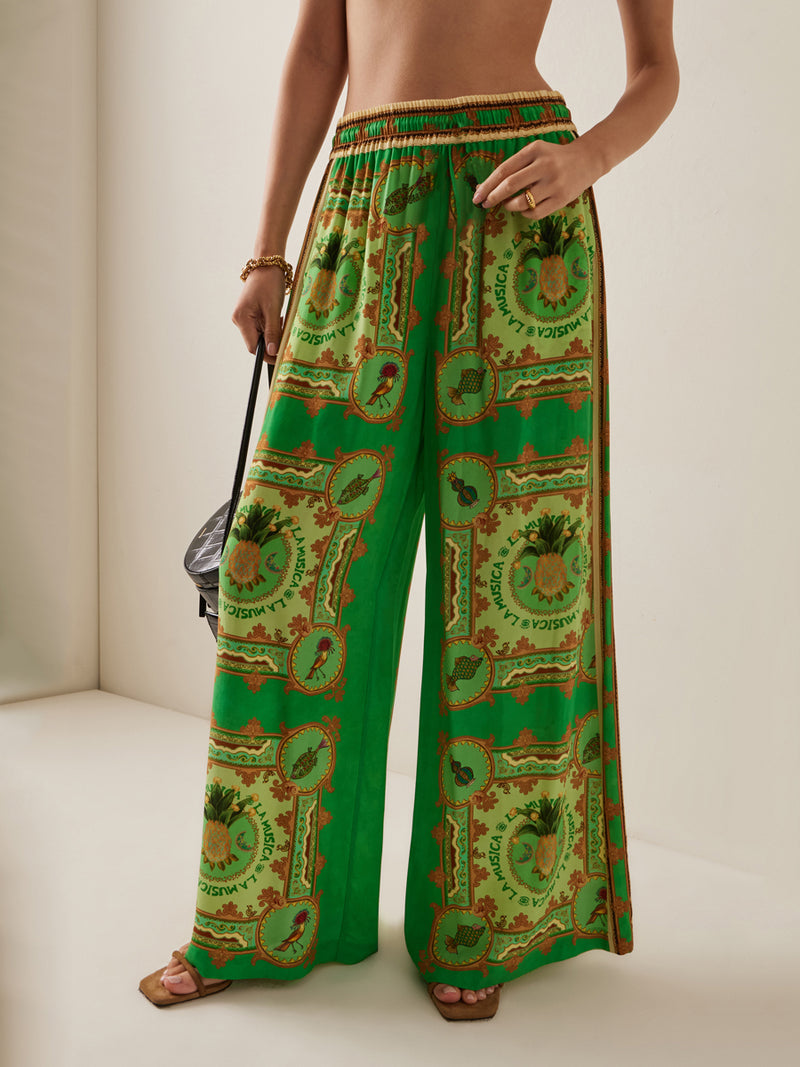 Tropical Baroque Printed Royal Crape Co-ord Set – Green