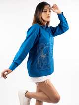 Big Bloom Blue Shirt
