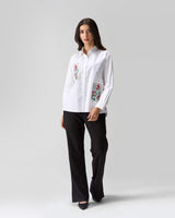 Garden Postcard Applique and Hand Embroidered Shirt