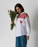 Berry Check Hand Embroidered Shirt