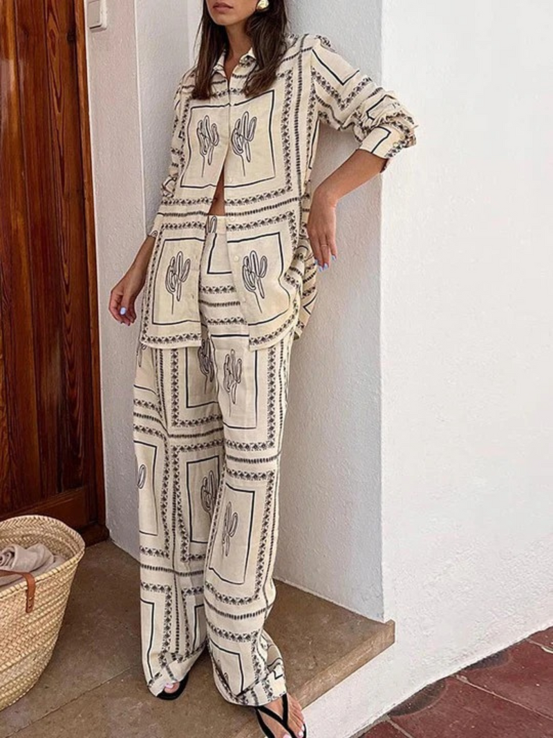 Desert Oasis Royal Crape Co-ord Set