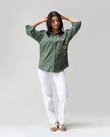 Wildflower Sage Hand Embellished Shirt