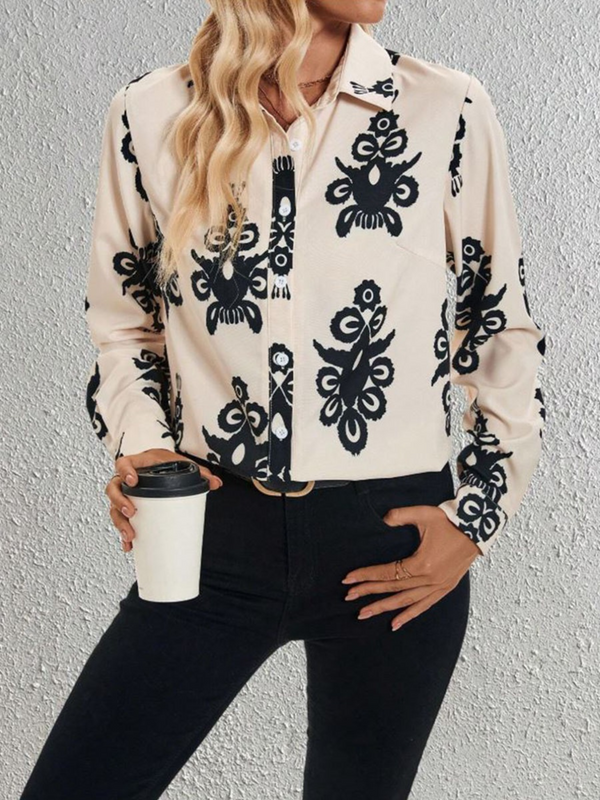 Noir Bloom Button-Up Shirt