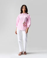 Soft Rose Hand Embroidered Statement Shirt