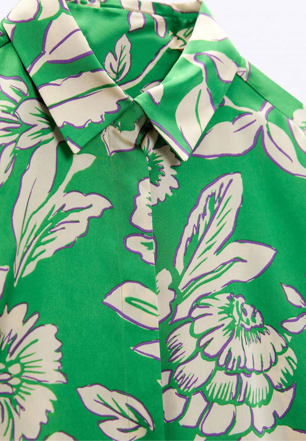 Emerald Drift Royal Crepe Shirt – Emerald Green