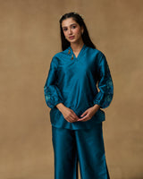 Blue Serenity Hand Embroidered Co-ord Set