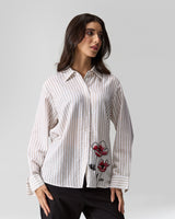 Red Poppy Hand Embroidered Shirt