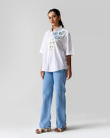 Ivory Botanica Applique and Hand Embellished Shirt